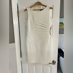 Ivanka Trump Textured Cream Mini Dress